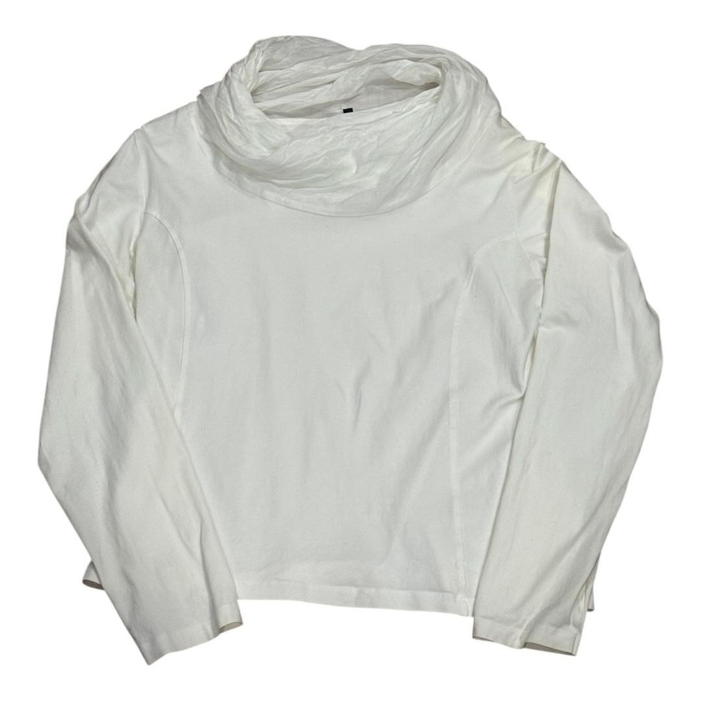Susskind Shirt Womens 2XL White Long Sleeve Cowl Neck Pullover Made Portugal